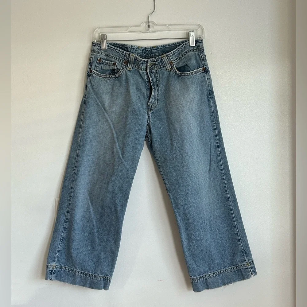Y2K Lucky Brand Cropped Capris Straight Leg Jeans 90s Vintage Granola Girl - Picture 2 of 12